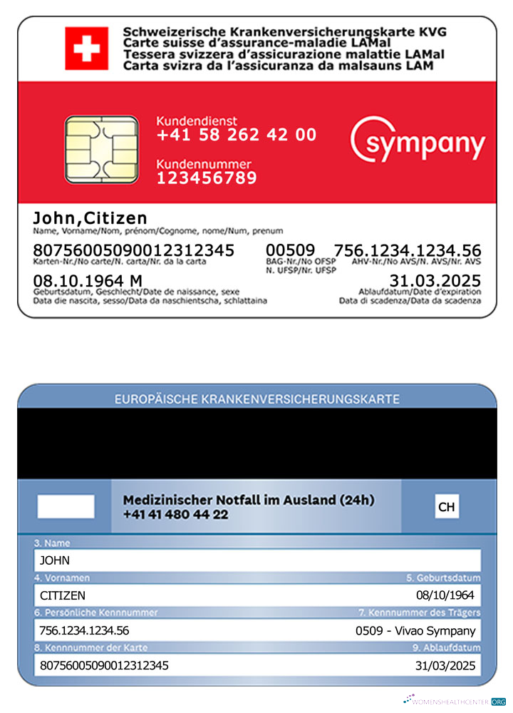 Download Switzerland health insurance card Photoshop template
